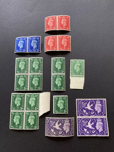 Vintage Postage Revenue Stamps - 1937 Great Britain -  King George VI Job Lot