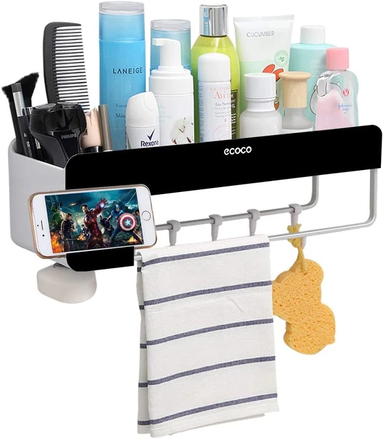 Organizador de almacenamiento adhesivo para estante de baño montaje en pared sin perforación ducha estante Ki