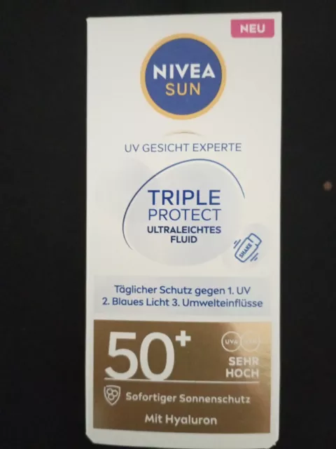 NIVEA SUN  Sonnenfluid Gesicht, triple protect, LSF 50+, 40 ml