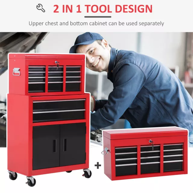 Portable Toolbox Tool Top Chest Box Rollcab Roll Cab Cabinet Garage Storage 3