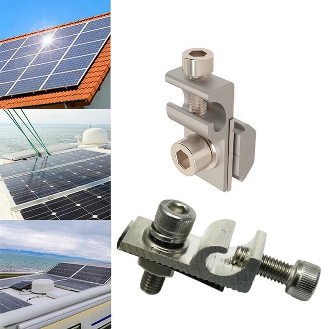 Morsetto di messa a terra alluminio acciaio inox pannello solare fotovoltaico morsetto di messa a terra per profilo in alluminio