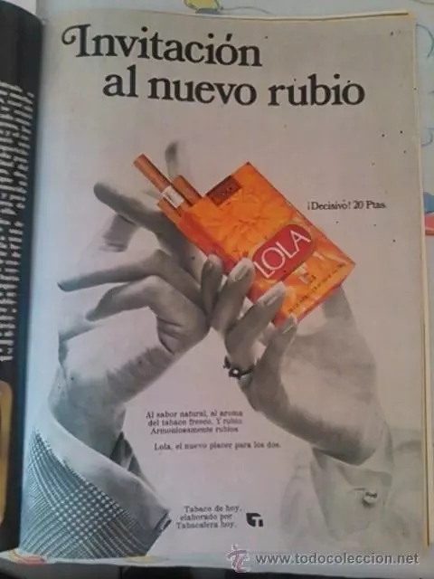 CLIPPING RECORTE ANUNCIO  TABACO CIGARRILLOs lola