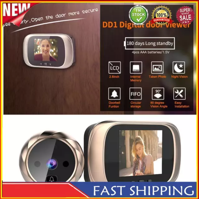 DD1 2.8 inch Screen Digital Doorbell 0.3MP Door Peephole Camera Viewer Door Bell