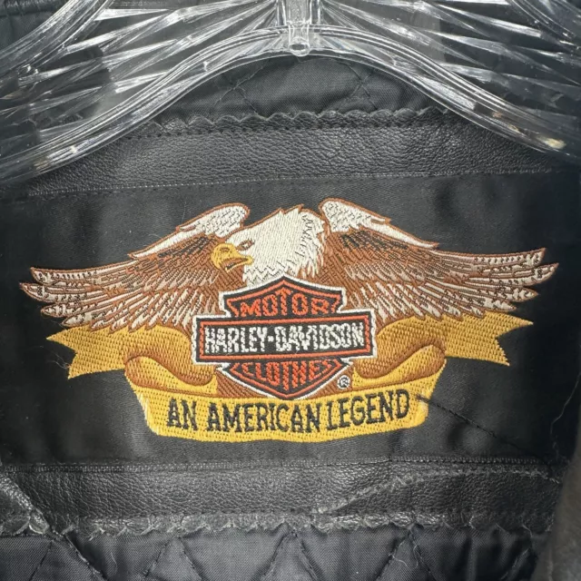 VINTAGE HARLEY DAVIDSON Perfecto Jacket Leather 40 Black Full Zip Eagle ...