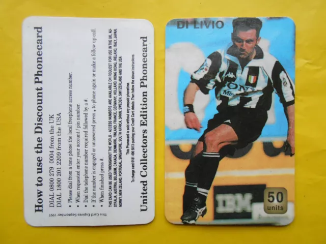 1997 phone cards 50units di livio juventus schede telefoniche 1997 telefonkarten