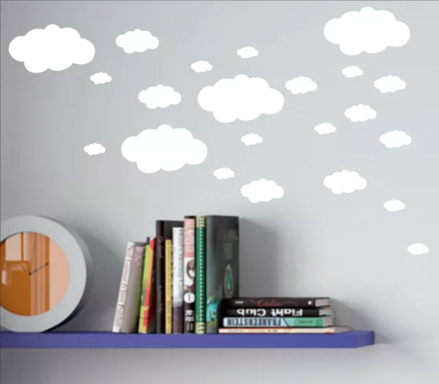 Set of 18 x CLOUDS cloud decal sticker vinyl wall art nursery kids child room