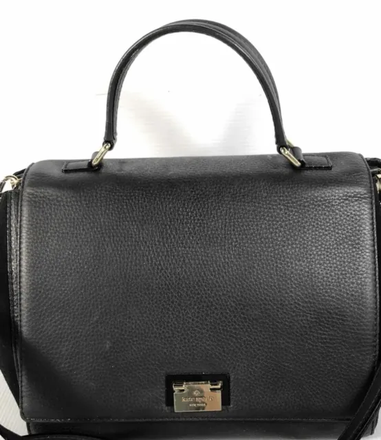 KATE SPADE BLACK Leather Women's Large Satchel Handbag USED $28.00 ...