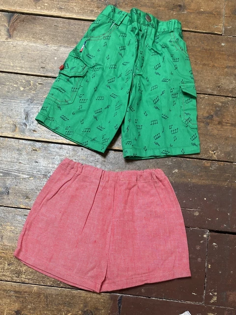 Pantaloncini vintage bambini pacchetto età 3-4 anni fatti a mano anni '90 ragazzi ragazze