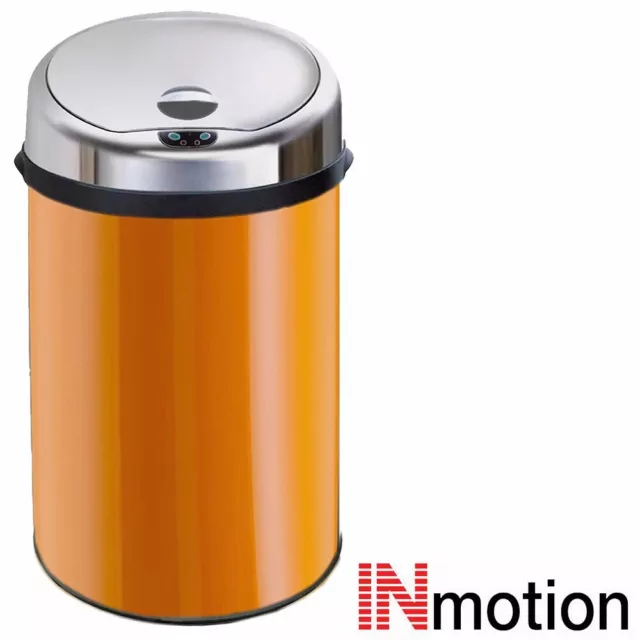 Inmotion 30L Orange Stainless Steel Auto Sensor Kitchen Waste Dust Bin