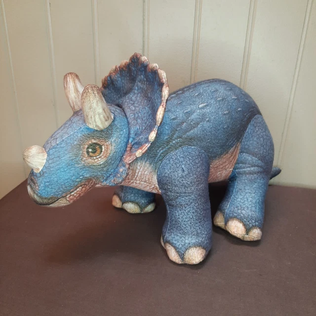 VINTAGE DAKIN TRICERATOPS Plush Dinosaur Stuffed Animal 15" 1992