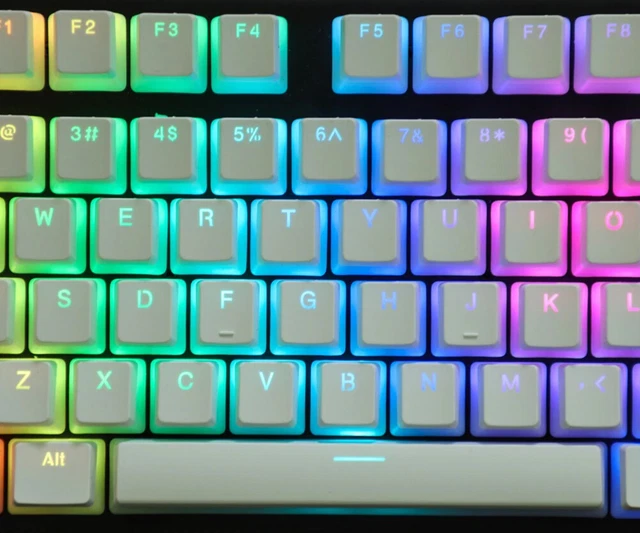 NEW PUDDING KEYCAPS White Double Shot Translucent PBT ANSI+ISO 108 Keys