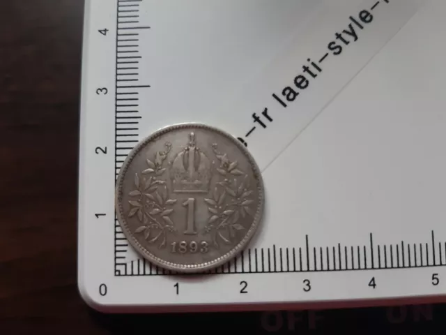 G01509 pièce de monnaie 1 couronne 1893 franz joseph autriche argent