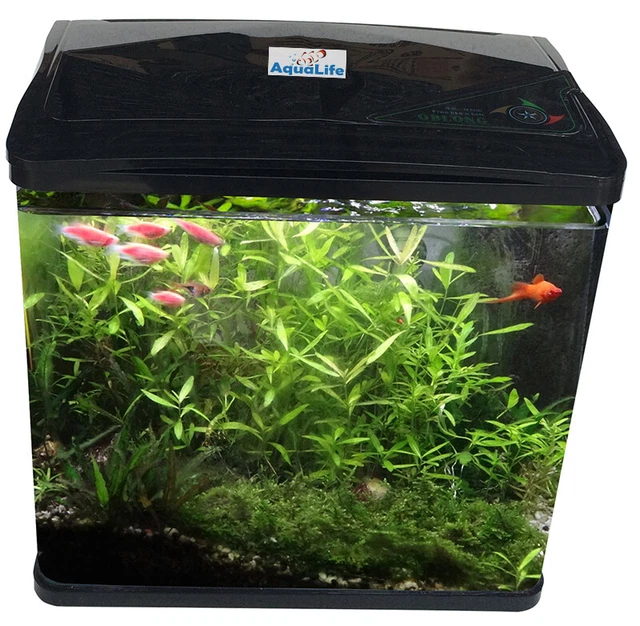 Aquarium Fish Tank Black Cabinet Stand Filter Pump LED Light 10L 35L 70L 100L 3