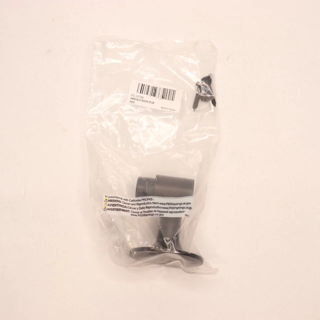 Ives Door Floor Stop Black Wood Mounting Brass FS.10786