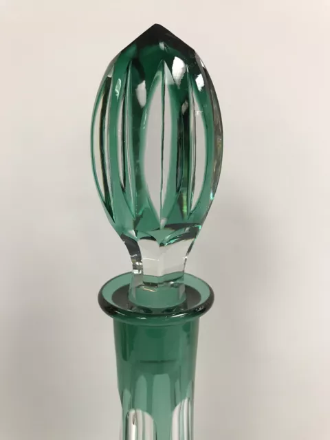 VTG Nachtmann Traube Germany Green Cut To Clear Tall 15.5” Wine Decanter 2