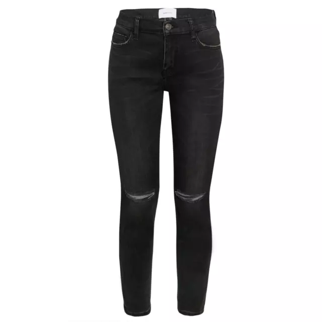 Current/Elliott Stiletto Skinny Jeans Black 2 Year Destroy Distressed Size 27