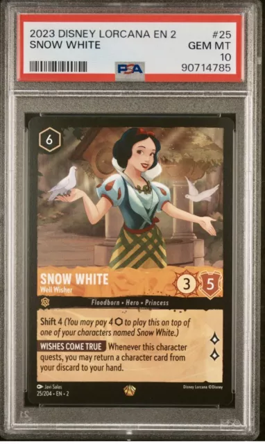 Disney Lorcana Snow White Well Wisher 25/204 PSA 10 Floodborn