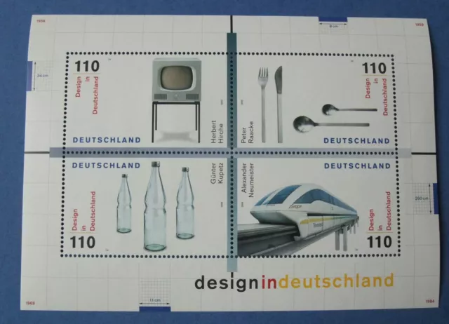 Bund 1999 Block 50 Mi 2068-2071 Design in Deutschland postfrisch**