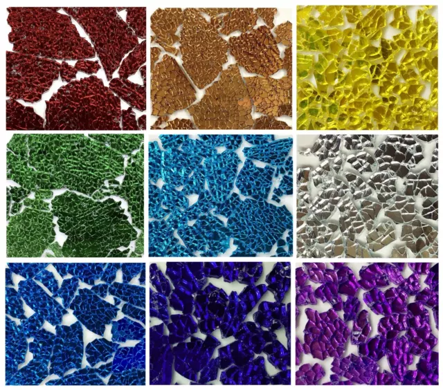 Mirror Tempered Broken Glass Mosaic Tiles Crafting Pieces For Art 120g/0.26lb