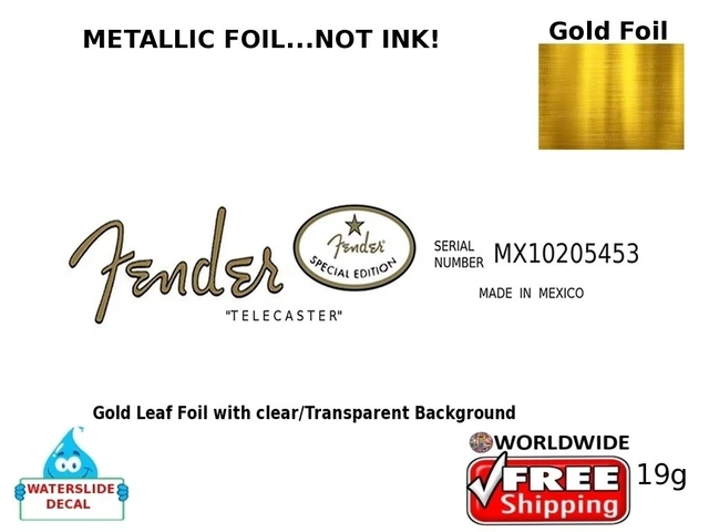 thumbnail image 2 of 3x Fender Telecaster Custom Shop Waterslide Guitar Headstock Decals - Luthier Supply 2 of 3