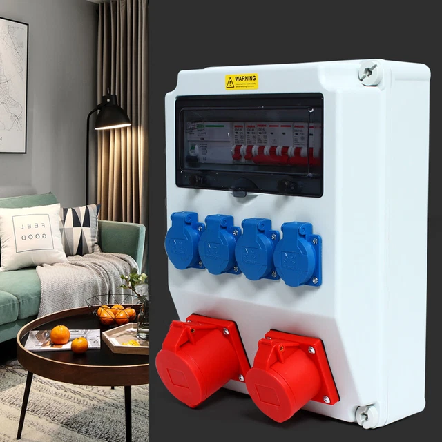 Jopassy Prese Schuko Cee Distributore Corrente Da Parete Con Interruttore FI - 4 Prese Schuko Presa CEE 32A Presa Cantiere - Foto 5