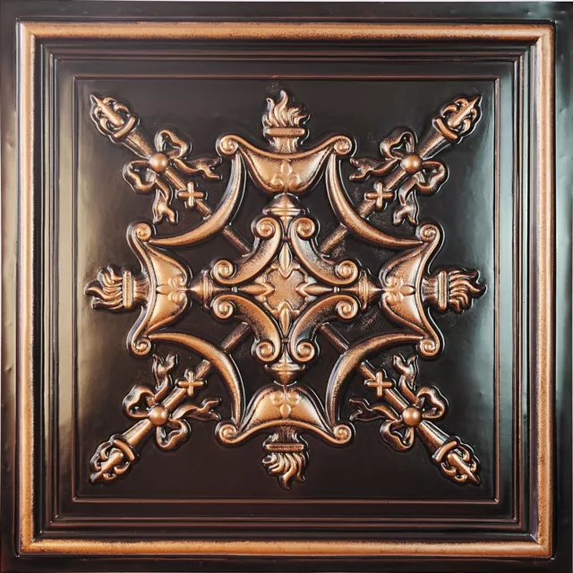 DIY Faux Tin Look Ceiling Tiles PVC Decor PL07 Traditional copper PAINTSDECOR