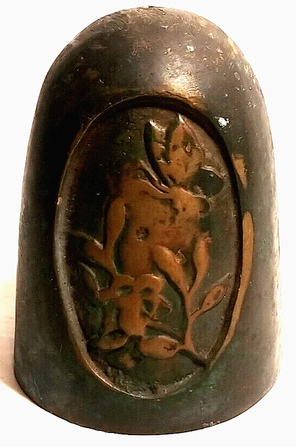 Antique Vintage Solid Bronze Exterior Water Spigot Cover 4.5" x 3.5"