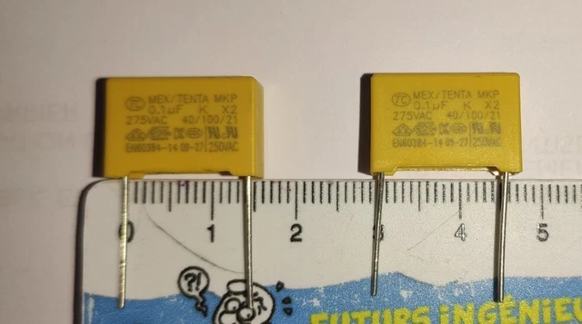 Lot De 2 Condensateurs MKP 0.1 µF 100nF 630V - PILKOR - Neufs Sous Emballage