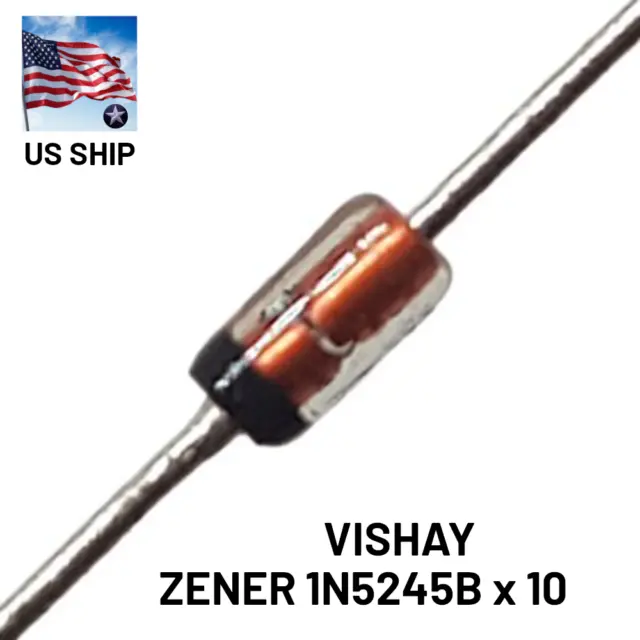 10 PCS VISHAY 1N5245B Zener  Diode | IN5245B | 15 V, 500 mW, DO-35
