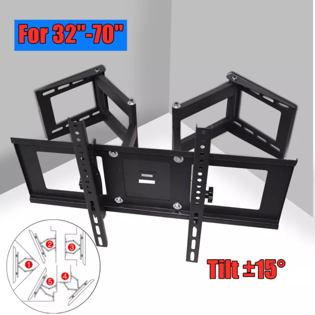 Corner TV Wall Bracket Mount Tilt & Swivel for 32 40 42 46 50 55 60 65 70" inch