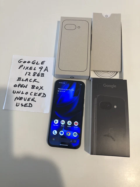 GOOGLE PIXEL 9A, Open Box, Unlocked 128GB Obsidian, Never
