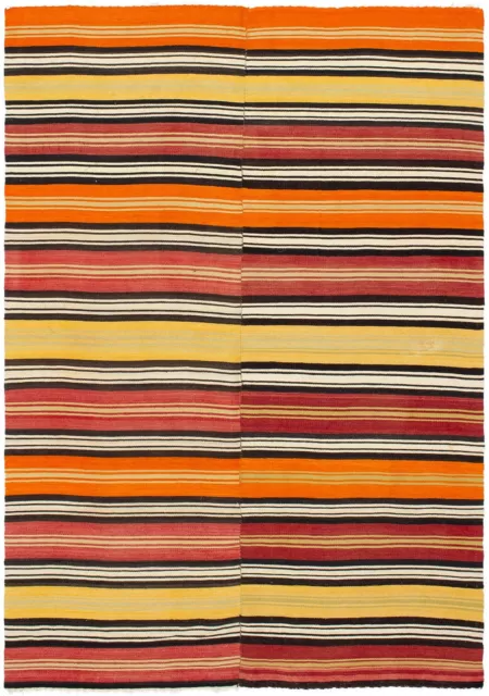 Traditional Hand woven Carpet 5'6" x 7'10" Flat Weave Kilim Rug