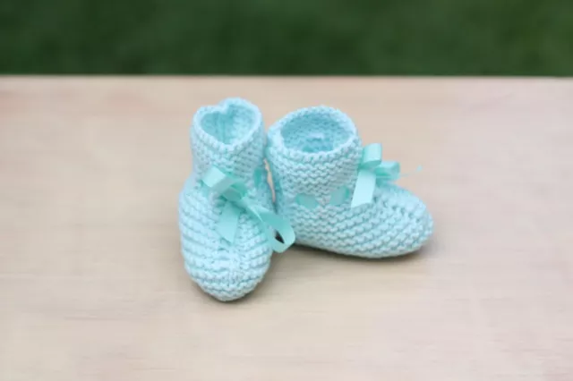 Handmade knitted baby booties.100% Cotton. Gift for newborn baby! NEW COLOURS