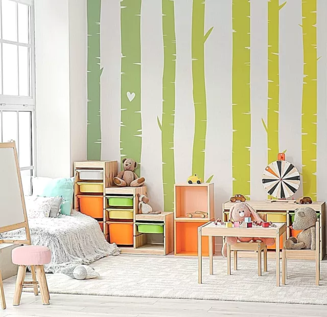 Colorful Birch Tree Wall Rainbow Wall Decals, Stickers, Wall Art Decoration 498