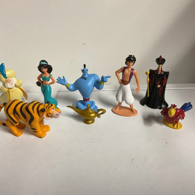 DISNEY ALADDIN FIGURE bundle 8 figures 3” Aladdin Jasmine Genie Jafar £ ...