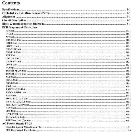 Yaesu FT-980 Technical Supplement Book Foldouts