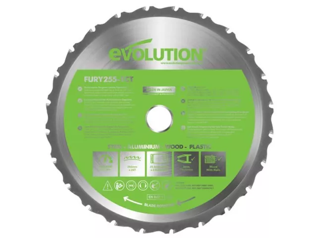 Evolution - FURY® Multi-Purpose TCT Circular Saw Blade 255 x 25.4mm x 24T