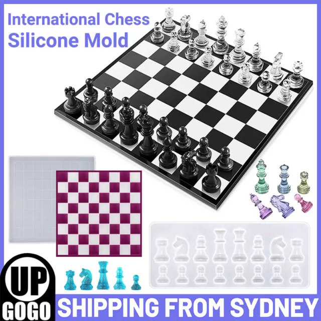 International Chess Board Silicone Mold Set Resin Chessboard Epoxy Casting Mould