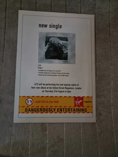 (Tjp224) Advert/Poster 11X8" Jj72 : 'Oxygen' Single