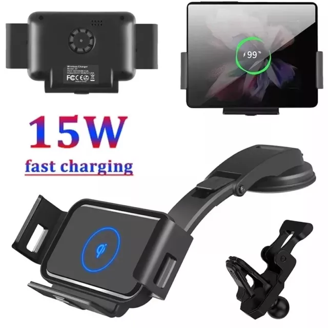 For Samsung Galaxy Z Fold 2 Automatic Clamping Car Mount Holder Wireless Charger 2