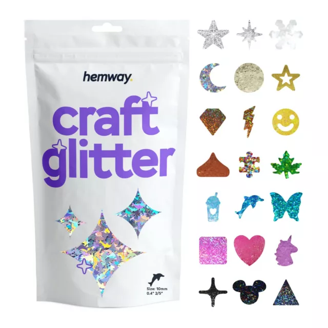 Hemway Craft Shape Glitter Sequins Art Decoration Party Holographic Nail 50g