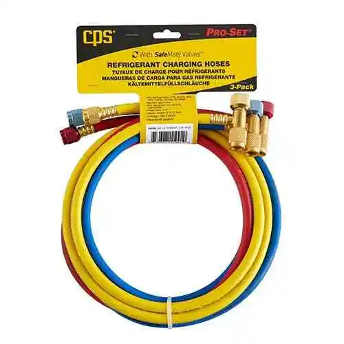 CPS Products HP5NG 3-Pack 5' Premium Charging Hoses w/ SafeMate Valves