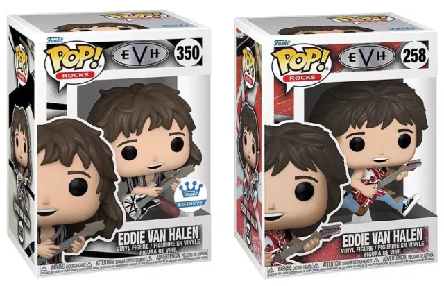 Funko Pop Van Halen Set #350 ‘78 Exclusive & #258 5150 EVH Figures w/ Protectors