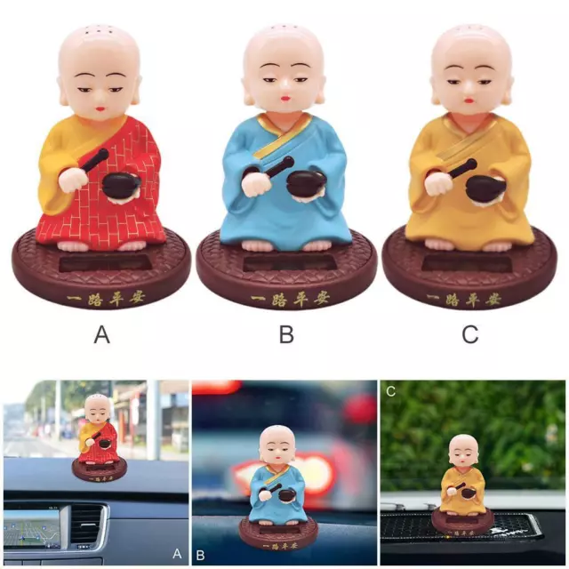 Adorables figurines de danse à énergie solaire artisanat de poupée de moine