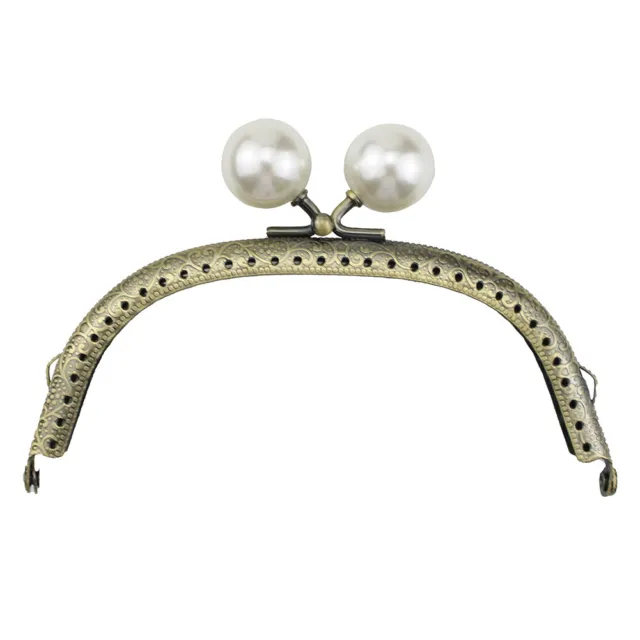 Prosperveil Bogenform Metall Perle Geldbörse Taschenrahmen Kuss Verschluss Schlo