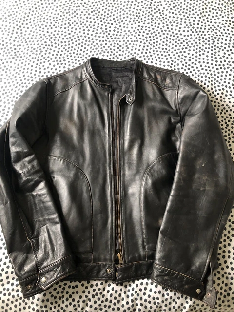Vintage Leather Biker Jacket XL