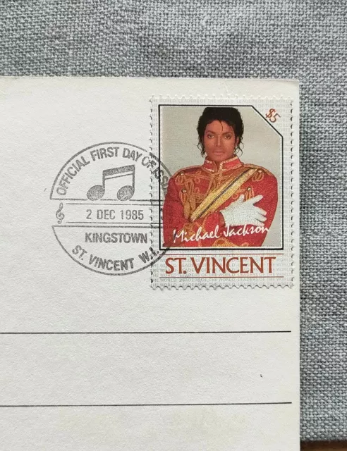 Michael Jackson 1985 carte 1er jour timbre officiel St Vincent stamp 3