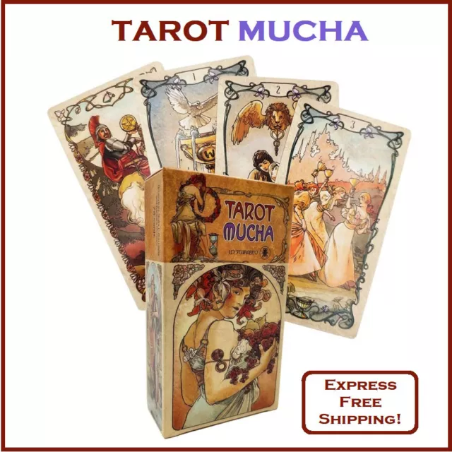 Tarot Mucha:Tarot Deck 78 Cards Oracle English Version Game Card New Divination