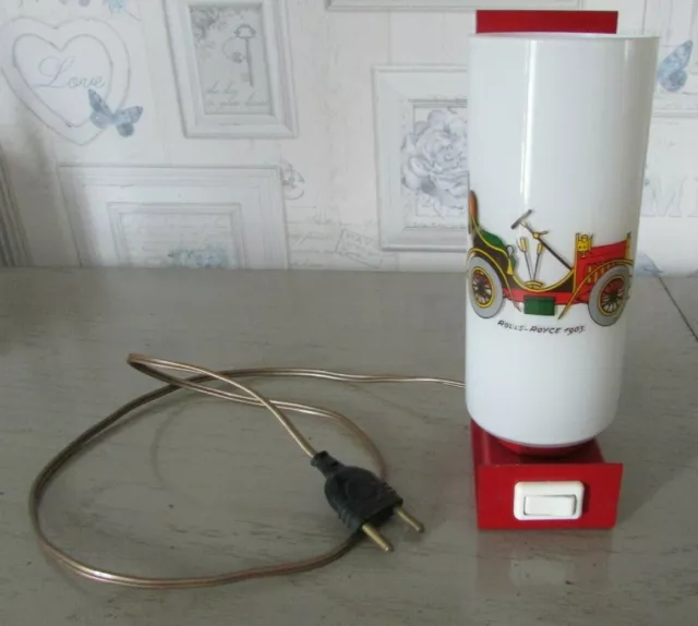 Ancienne lampe chevet, veilleuse ou applique murale Rolls-Royce 1903 Métal Verre