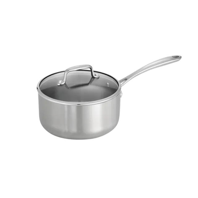 Tri-Ply Clad 3 Qt Covered Stainless Steel Sauce Pan Stainless Steel Handle Home